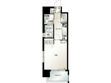 エンクレスト吉塚駅前(1K/7階)の間取り写真