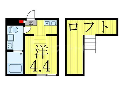 ノベレア(ワンルーム/2階)の間取り写真