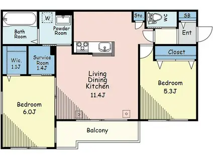 グランシャリオ(2SLDK/2階)の間取り写真