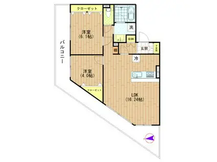 イプシロン亀戸(2LDK/5階)の間取り写真