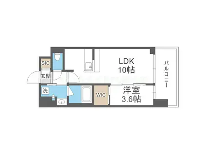 コンフォリア新大阪宮原Q(1LDK/13階)の間取り写真