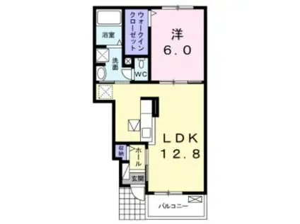 ジェルメZ・B(1LDK/1階)の間取り写真