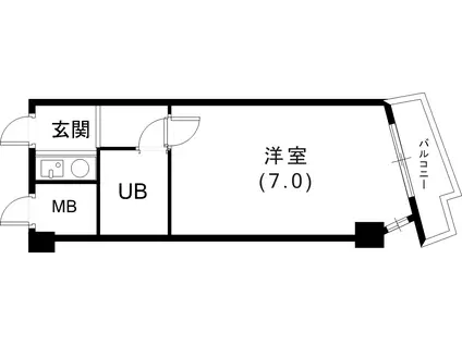 ライオンズマンション神戸元町第2(ワンルーム/4階)の間取り写真