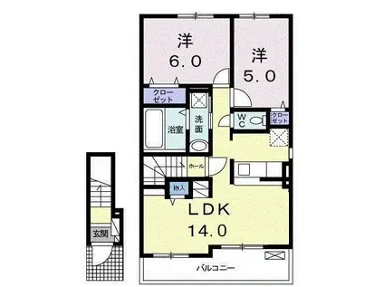 ピアンカーザ(2LDK/2階)の間取り写真