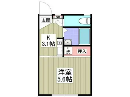 パレス金森台(1K/1階)の間取り写真