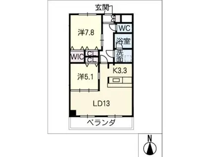 インペリアル南大高(2LDK/1階)の間取り写真