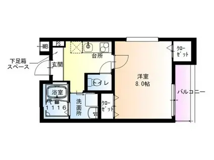 フジパレス春木駅北III番館(1K/3階)の間取り写真