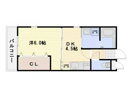 ソレイユコート(1DK/1階)の間取り写真