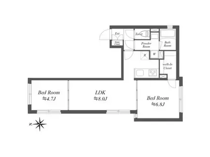 FARE目白(2LDK/3階)の間取り写真