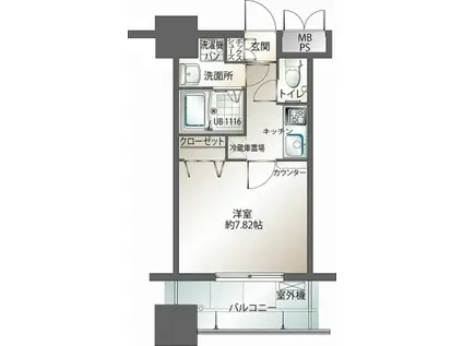 エンクレスト御供所(1K/12階)の間取り写真