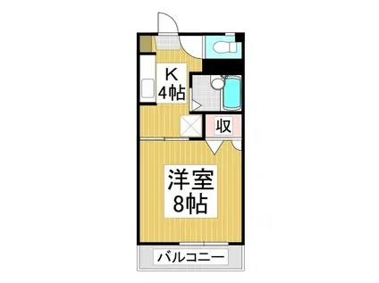 ウィングコート(1K/1階)の間取り写真