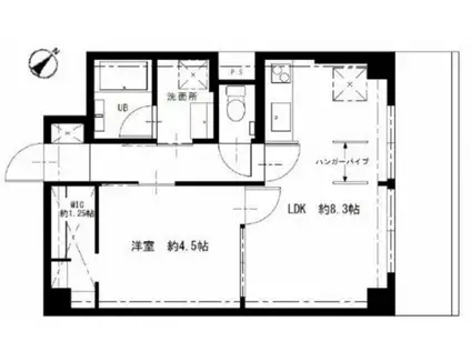 東建池袋マンション(1LDK/8階)の間取り写真