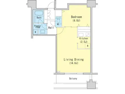 レジディア西麻布(1LDK/8階)の間取り写真