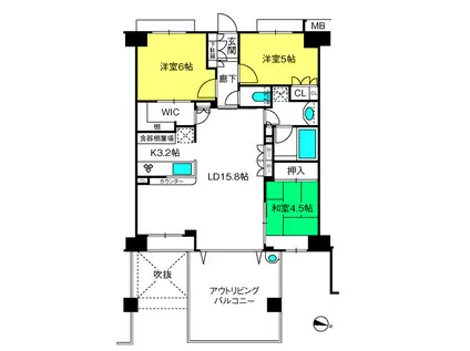 サンクタス大宮宮原(3LDK/8階)の間取り写真