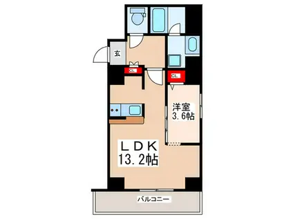 MARE MIYOSHI(1LDK/2階)の間取り写真