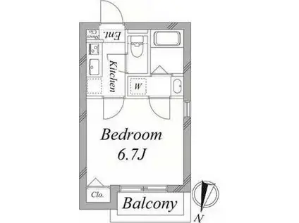 AL SOLE AOTO(1K/1階)の間取り写真