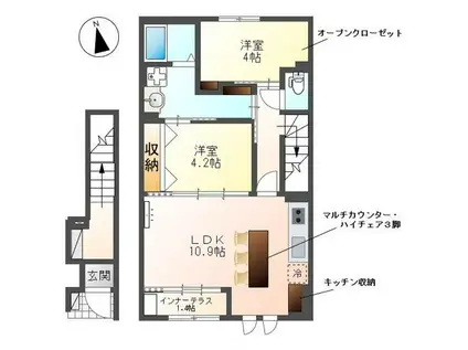 額田郡幸田町 工事(2LDK/2階)の間取り写真