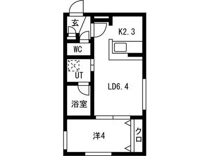 GARY白石中央 白石中央1-7MS(1LDK/1階)の間取り写真