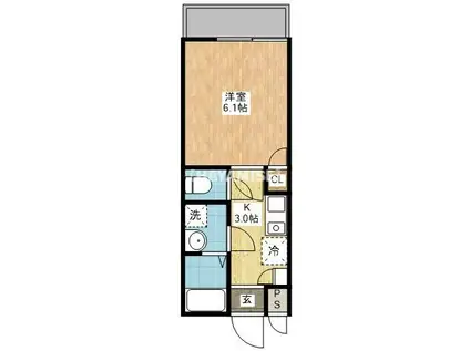 ヴィオラ東町I(1K/2階)の間取り写真