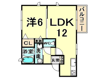 シャーメゾン塚口本町(1LDK/1階)の間取り写真