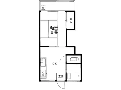 栗山荘(1K/2階)の間取り写真