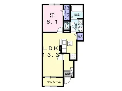 メゾン・ボヌールI(1LDK/1階)の間取り写真