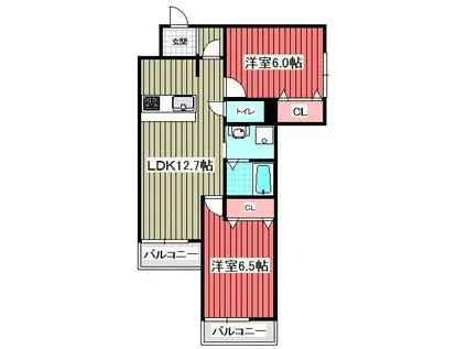 タックワンジュモン(2LDK/2階)の間取り写真