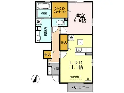 クローバーハウス B(2LDK/2階)の間取り写真