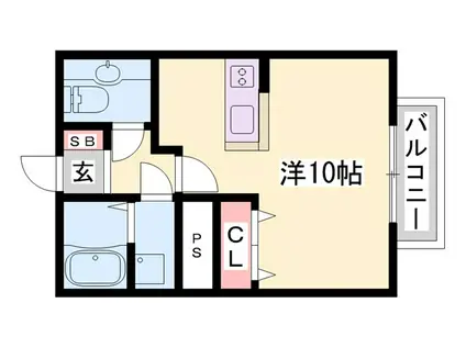 ロイヤル羽子田II(ワンルーム/1階)の間取り写真
