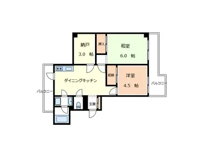 アスタリスク(2SDK/5階)の間取り写真