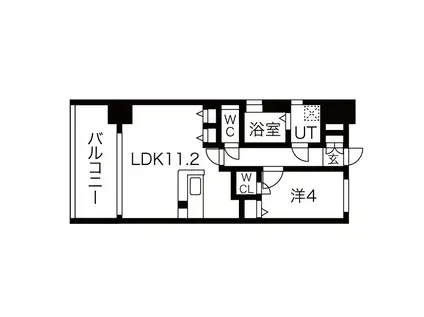 ドーマ泉大津(1LDK/3階)の間取り写真