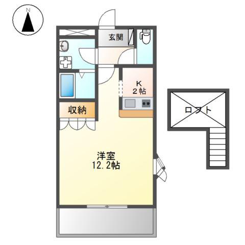 アシュランス(1K/2階)の間取り写真