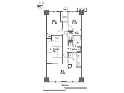 伊勢原グリーンマンション(3LDK/5階)の間取り写真