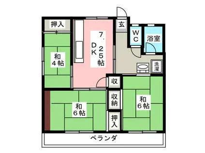 フジヤハイツ(3DK/3階)の間取り写真