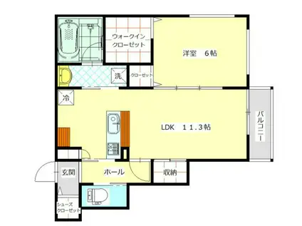 サクラテラス(1LDK/1階)の間取り写真