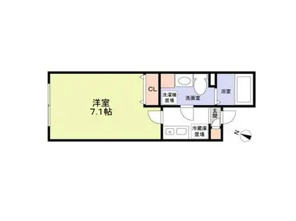 トライム横浜根岸(1K/3階)の間取り写真