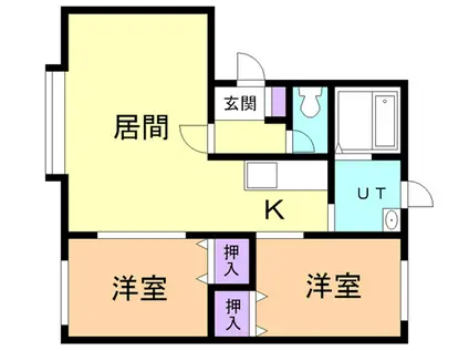 KANARCOURT(2LDK/1階)の間取り写真