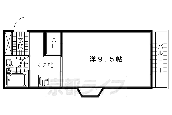 コート黄檗(1K/2階)の間取り写真