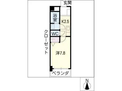 プレミールKATSURA(1K/1階)の間取り写真