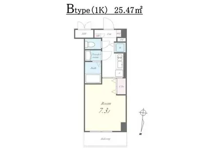 ラ・フロル(1K/4階)の間取り写真