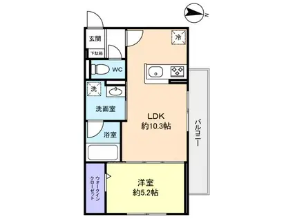 ラ・テールゆりのき台(1LDK/3階)の間取り写真