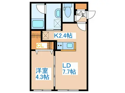 VIVACE NISHINO(1LDK/1階)の間取り写真