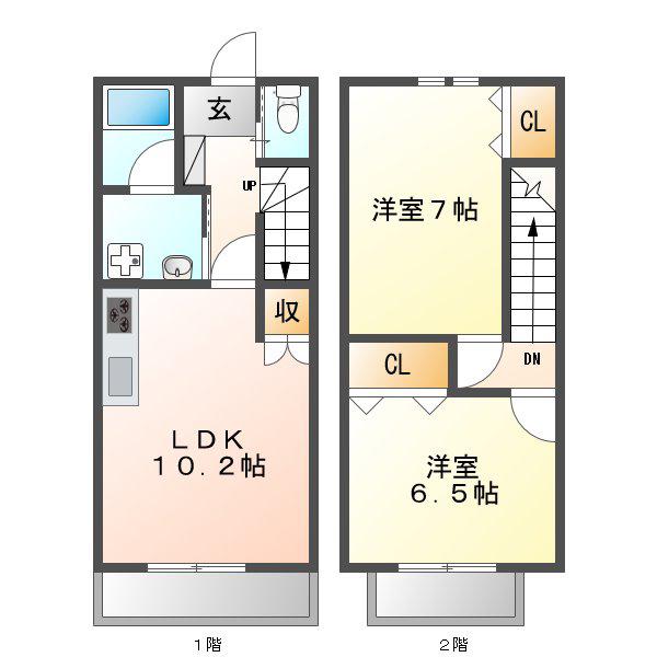 FOUR SEASONS(2LDK/1階)の間取り写真