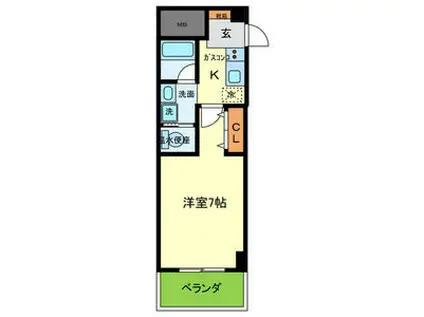 エイチツーオーサンクチュアリ(1K/2階)の間取り写真