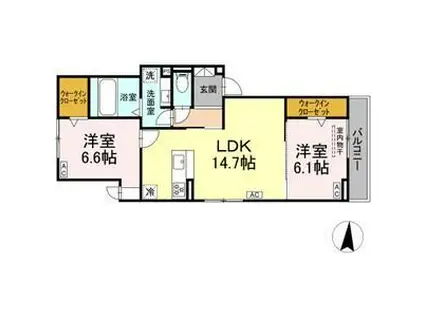 クレアクレール(2LDK/3階)の間取り写真