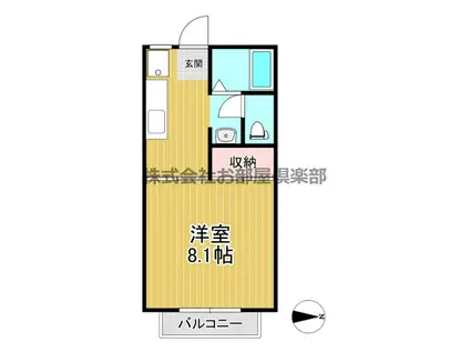 鳥栖南ハイツ(1K/1階)の間取り写真