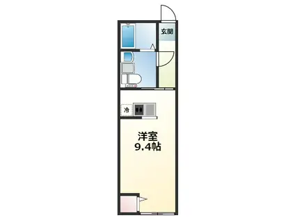 アノンテラス東三田II(ワンルーム/1階)の間取り写真