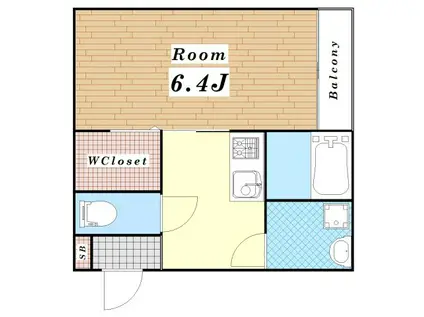 ナガモリ鶴橋ビル(1DK/1階)の間取り写真