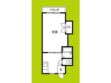 ウエストヒルズ平野(1DK/3階)の間取り写真