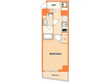 SHOKEN RESIDENCE横浜山手(1K/2階)の間取り写真